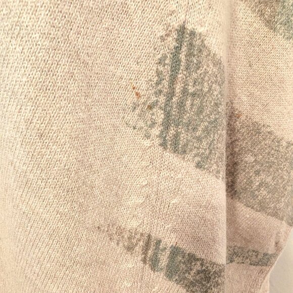 Moth Anthropologie Womens Sz S Cream Pink Los Pocitas Knit Poncho Sweater Flaw - Picture 7 of 12